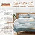 thumbnail image 6 of Cloud Effect Bedding Duvet Cover Set Queen Size 4 Pieces Modern Watercolor Marble Texture Bedding Set with Zipper Closure, 1 Comforter Cover 90x92 Inches 1 Flat Sheet & 2 Pillow Cases, 6 of 7