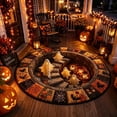 thumbnail image 2 of 3D Haunted Staircase Round Rug, Halloween Optical Illusion Area Rug with Spooky Ghost Design, Non-Slip Floor Mat for Living Room Bedroom Entryway Party Decor, 2 of 5