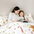 thumbnail image 4 of Feelyou Dreamy Gold Snowflake Twin Bedding Sets 7-Piece, Kawaii Gingerbread Man Bedding Comforter Set, Merry Christmas Reversible Sheet Sets, Luxury Bedroom Decor, 4 of 7