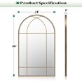 thumbnail image 3 of Espejo antiguo dorado arqueado, espejos de ventana de arco de 24 x 40 pulgadas con marco de metal con abalorio, espejo de arco dorado clásico, espejo de pared decorativo para sala de estar, 3 of 11