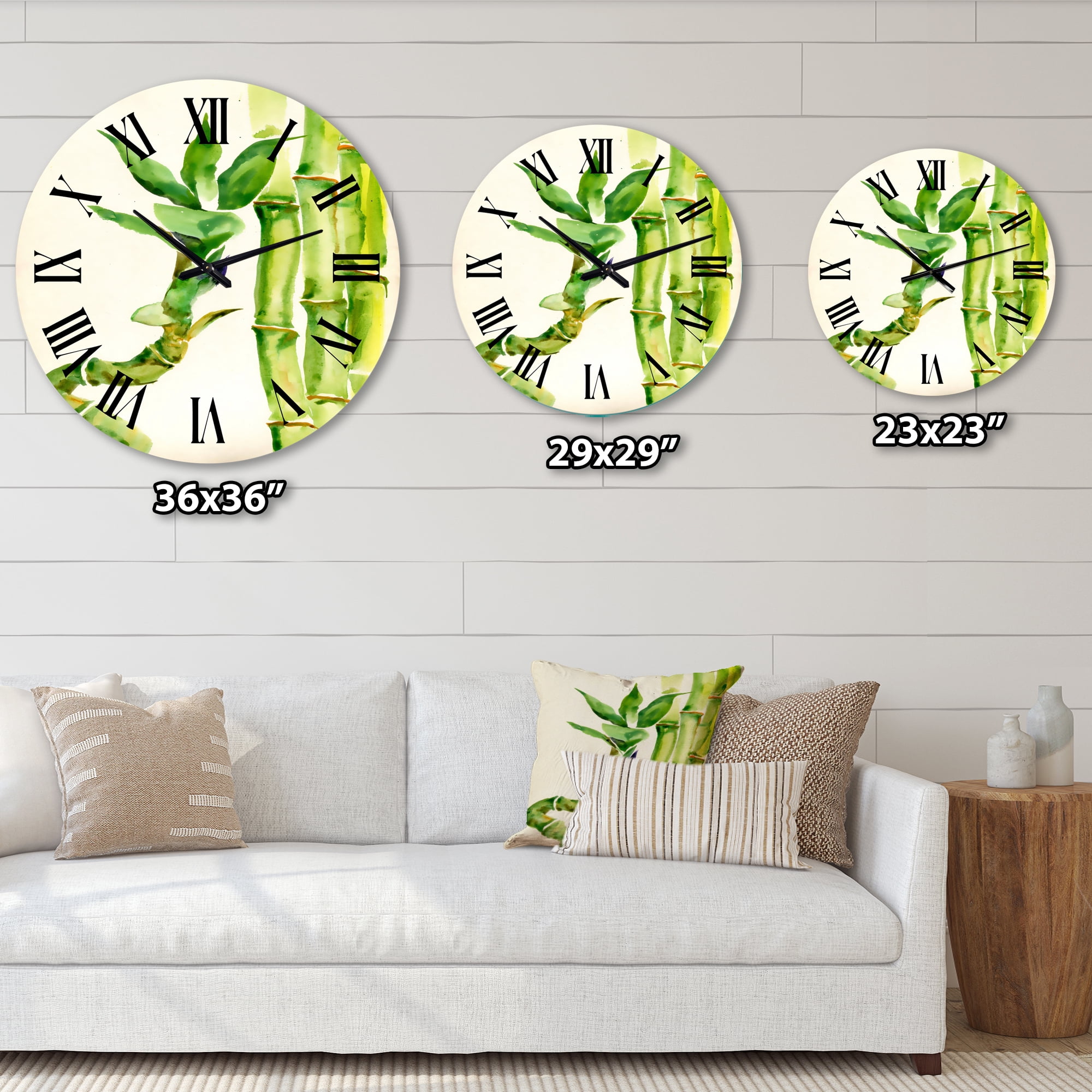 Designart 'Bamboo Branches In The Forest Vi' Tropical Wall Clock