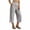 c01Gray, variant on LNWUY Pants for Women Wide Leg Cropped Fold Over Flare Capri Linen Pant Solid Color Comfortable Casual Flowy Lounge Pants Blue M