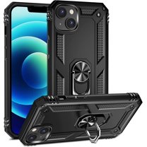 CoverON For Apple iPhone 14 Ring Case, Kickstand Rugged Phone Cover Magnetic Car Mount Compatible - Black