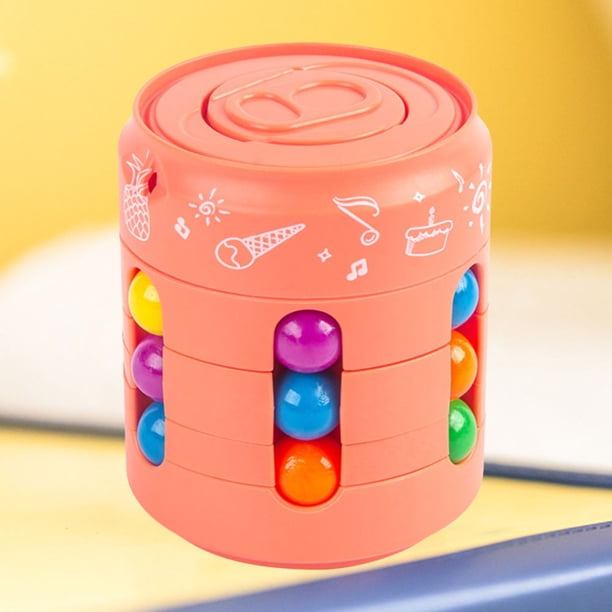 Lata Giratoria Sensory Bean Cube Puzzle Spinner giratorio Alivio del estrés Juguete educativo (naranja)