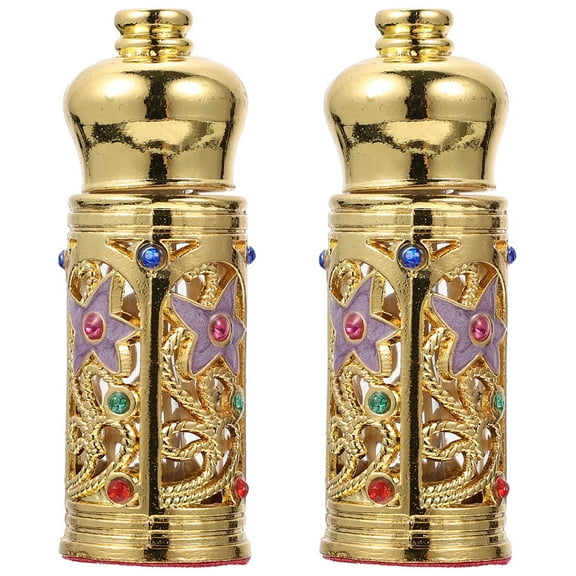 2 Pieces Essential Oil Empty Bottle Vintage Decor Portable Bottle Essential Oil Perfume Middle East Bottle Travel Woman