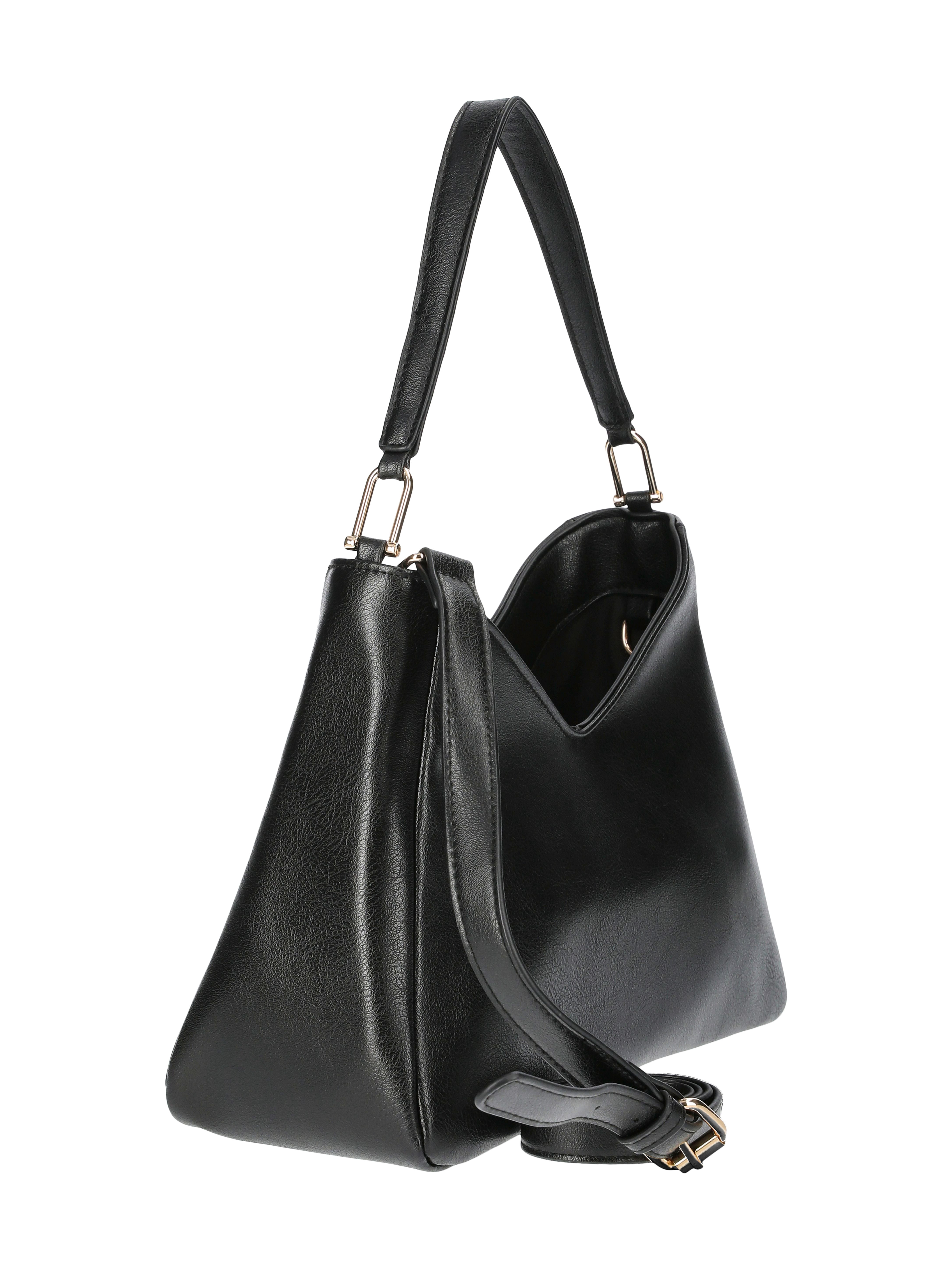 Time and Tru Women's River Soft Faux Suede Shoulder Hobo Bag, Black