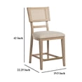 thumbnail image 5 of Lno Counter Dining Side Chair Set of 2- Rattan Woven Back- Beige Wood, 5 of 6