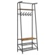 thumbnail image 2 of Single row Coat Rack Y Zapatos Bench Organizador Con 5/10 Hooks 4 En 1 Entry Hallway Organizador Con Almacenamiento Metal framed Wood look Decorativo Furniture Para Living Room Y Bedroom Clothes., 2 of 5