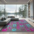 thumbnail image 2 of ODIKA 8'x10' Washable Area Rug Non-Shedding, Easy Care, Rock Music Interlocking String Record Vinyl Themed Rocks Guitar Flowing Dynamic for King Size Bedroom Under Bed, Master Suite, 2 of 7