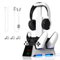 thumbnail image 1 of Dual Charger for PS5 Elite Controller, Game Controller Magnetic Charging Base Can Store PSVR2 Controller Headset, 1 of 7