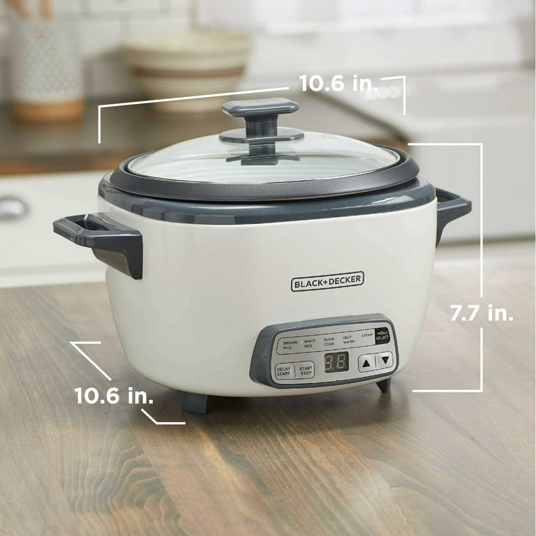 BLACK+DECKER Rice Cooker 6-Cup (Cooked) with Steaming Basket