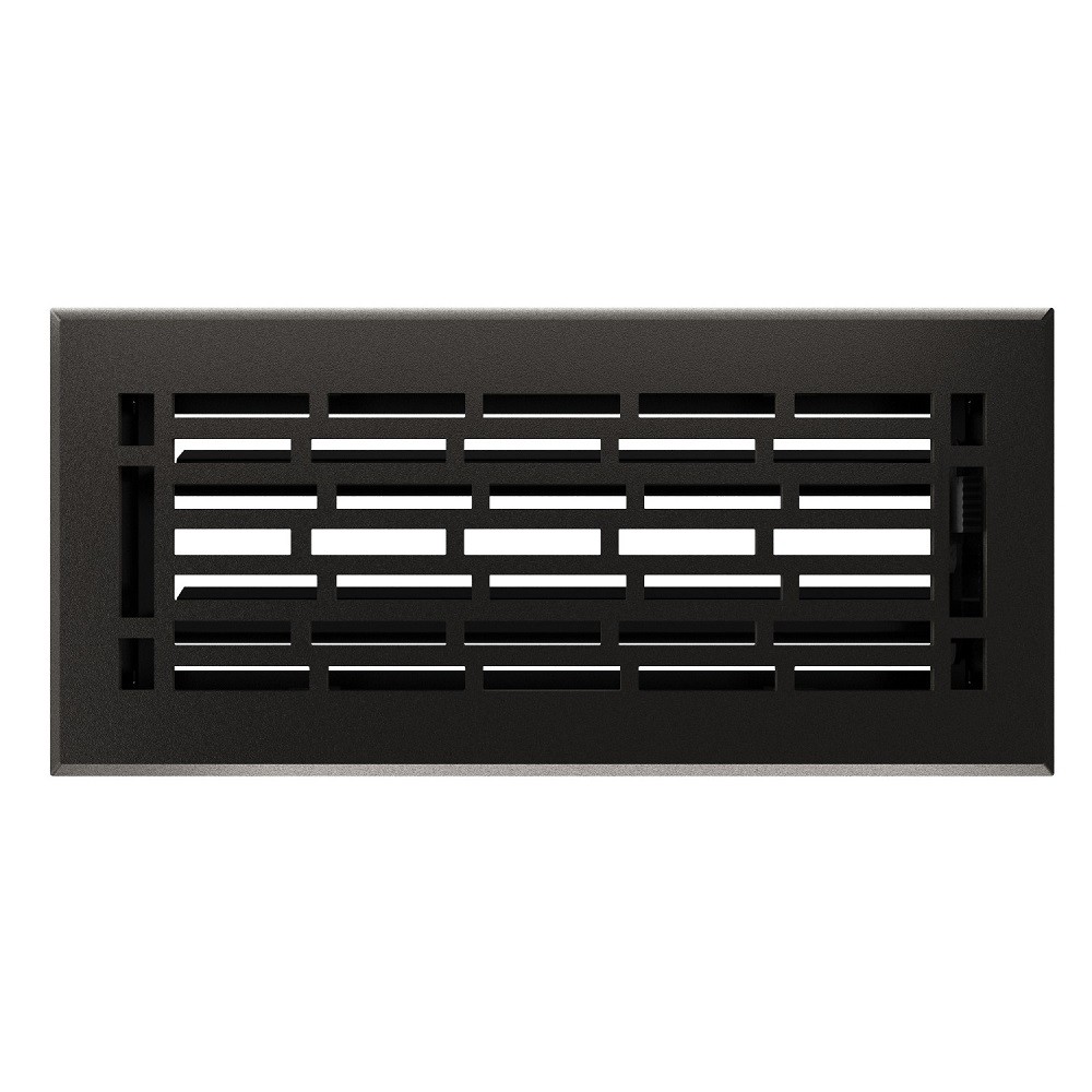 Imperial RG3390 Cast Iron Geneva Design Louvered Floor Register - 4inch x 12inch Duct Opening