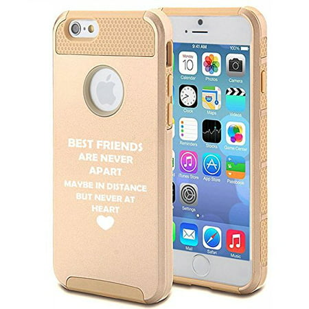 Apple iPhone 6 6s Shockproof Impact Hard Soft Case Cover Best Friends Long Distance Love (Best Iphone Impact Case)