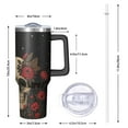 thumbnail image 3 of 1pc Skeleton 40oz Tumbler with Straw & Handle - Insulated Stainless Steel Cup | Holiday Gift for Man Women (Christmas, Valentine's, Birthday), 3 of 5