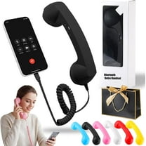 Type-C Retro Telephone Style Landline Handle Receiver, Telephone Handset for Mobile Phone, Vintage Wired Plug in Handheld Cell Phone Receiver with Microphone