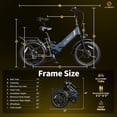 thumbnail image 3 of Jasion X-Hunter ST Electric Bike with Rear Basket, 750W Foldable Ebike with 48V 13AH Removable Battery, 20'' Fat Tire Electric Bicycles for Adults, Full Suspension, UL 2849, Blue, 3 of 8