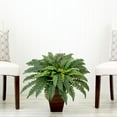 thumbnail image 5 of Nearly Natural 23in. Artificial Boston Fern Plant with Tapered Bronze Square Metal Planter, 5 of 7