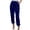 Blue, variant on Women's Solid Color Elastic Waist Straight Casual Pants, Ankle-Length Velvet Harem Joggers for Winter, Regular Fit Velour Pants