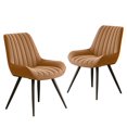 thumbnail image 2 of ClinQ Modern Upholstered Dining Chairs Set of 2, Thickened Cushion Kitchen & Dining Room Chairs with Metal Legs, Brown, 2 of 7