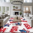 thumbnail image 4 of Independence Day Star Washable Living Room Rugs 5'x8', Patriotic USA Flag Red Blue Star Fireworks Low Pile Throw Large Area Rug Non-Slip Sturdy Edge Binding Carpet for Living Room Kitchen Office, 4 of 9