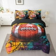 thumbnail image 2 of Homewish Teens Boys Men Football Gamer Twin Bedding Sets 7-Piece,Abstract Graffiti Splash Bedding Comforter Set Microfiber,Sport Rugby Theme Breathable Sheet Sets,Luxury Bedroom Decor,Reversible, 2 of 8