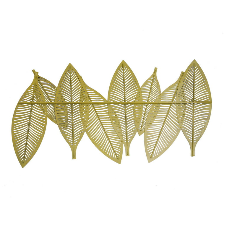 Newhill Designs Dolma Gold Leaves 36 High Iron Wall Art