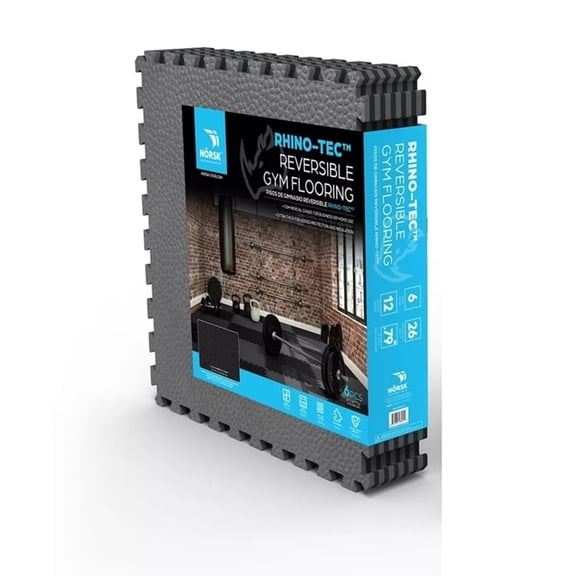 Norsk Rhino-Tec Reversible Gym Flooring, 6 Pack