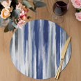 thumbnail image 3 of Abstract Navy Blue Round 13 Inch Placemats Set of 6, Vintage Grey Street Painting Art HeatResistant Non Slip Place Mats for Dining Table, Wipeable Braided Kitchen Table Mats for Housewarming, 3 of 9