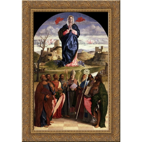 Virgin in Glory with Saints 19x24 Gold Ornate Wood Framed Canvas Art by Bellini, Giovanni