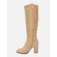 thumbnail image 3 of Women  Knee High Boots Chunky Block Heel Wide Calf Round Toe Side Zipper Fashion Dress Boot, 3 of 3