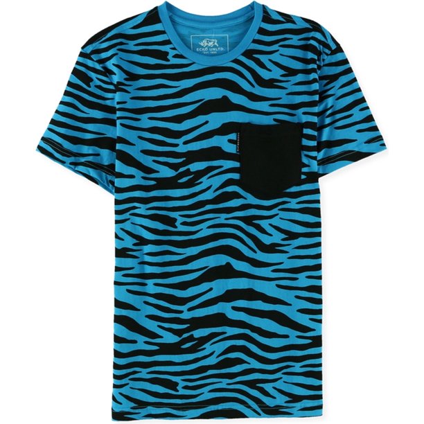 Ecko Unltd. Camiseta con estampado Allover Zebra para hombre, azul, talla extra pequeña