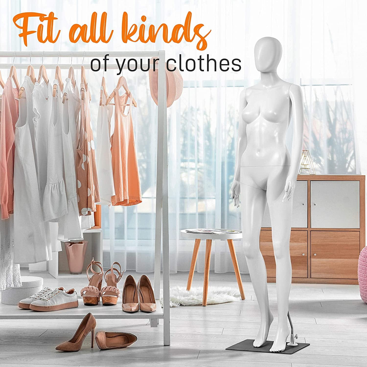 SereneLife SLMAQFE - 68.9'' Female Mannequin Torso Dress Form - Detachable Mannequin Full Body Stand