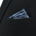 thumbnail image 6 of Pocket Square for Men Geometric Blue Black Silk Paisley Hanky, 6 of 7
