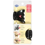 Hair Hints: W/Button Brown Jaw Clips, 1 ct