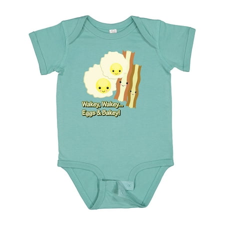 

Inktastic Cute Kawaii Wakey Wakey Eggs N Bakey Gift Baby Boy or Baby Girl Bodysuit