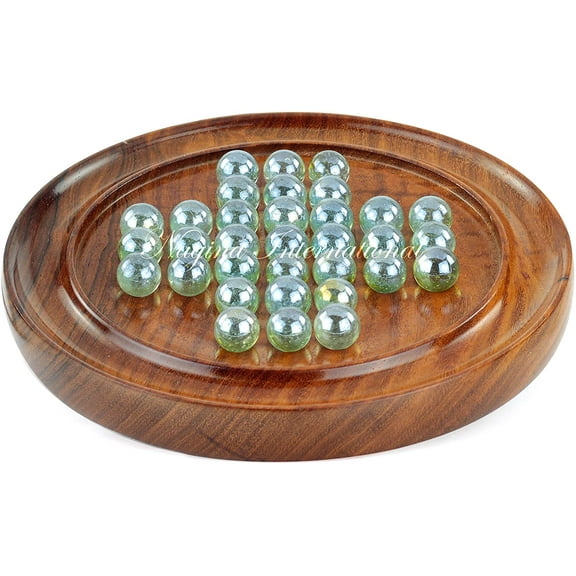 Nagina International Wooden Rosewood Crafted Peg Solitaire Wooden Crafted Adult Toys & Games (Lucid)