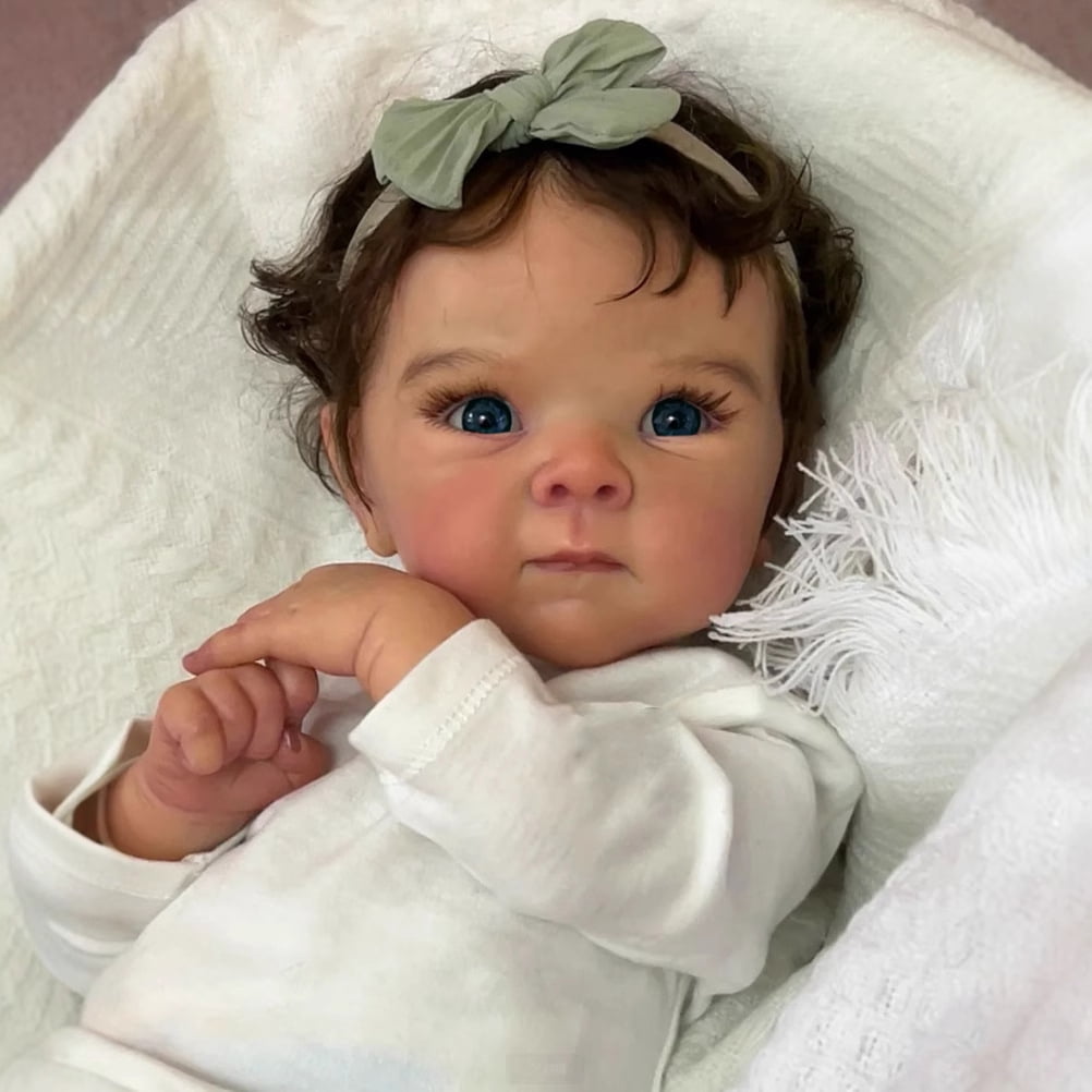 iCradle Lifelike 18 Inch 45cm Reborn Baby Dolls Girl That Look Real Looking Handmade Realistic Newborn Baby Dolls Soft Cloth Body Blue Eyes Toy for Age 3+ Ideal for Birthday Xmas Gift
