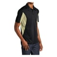 thumbnail image 4 of Mens Side Blocked Polyester Micropique Sport-Wick Polo Black/ Vegas Gold X-Small, 4 of 7
