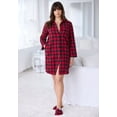 thumbnail image 6 of Dreams & Co. Plus Size Plaid Flannel Button-Front Sleepshirt, 6 of 6