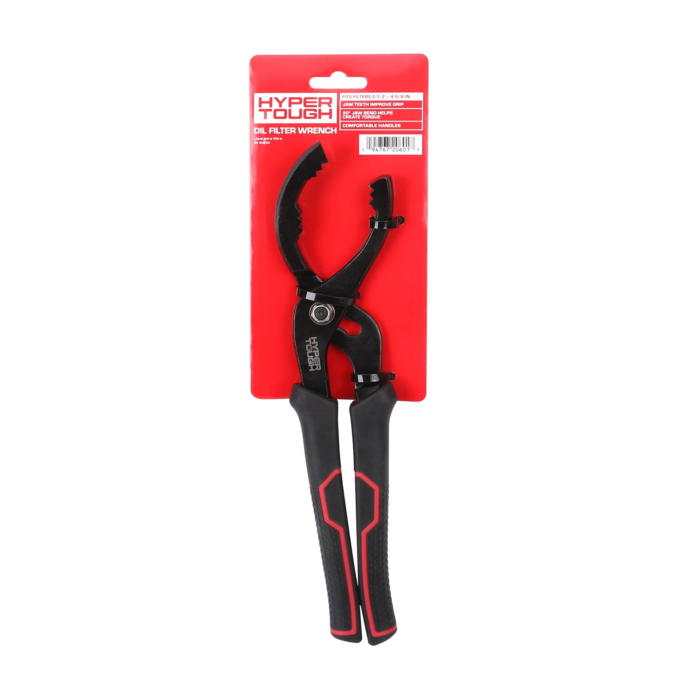Hyper Tough Adjustable Jaw Oil Filter Wrench, Heavy Duty, Carbon Steel, Filters 2-1/2 to 4-5/8 inch