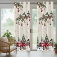 thumbnail image 5 of Outdoor Curtains for Patio Waterproof, Christmas Outdoor Privacy Panels Grommet, Xmas Snowman Truck Snowflake Tree Balls Rustic Blackout Outside Curtains for Porch/Cabana 54"x108", 2 Panels, 5 of 8