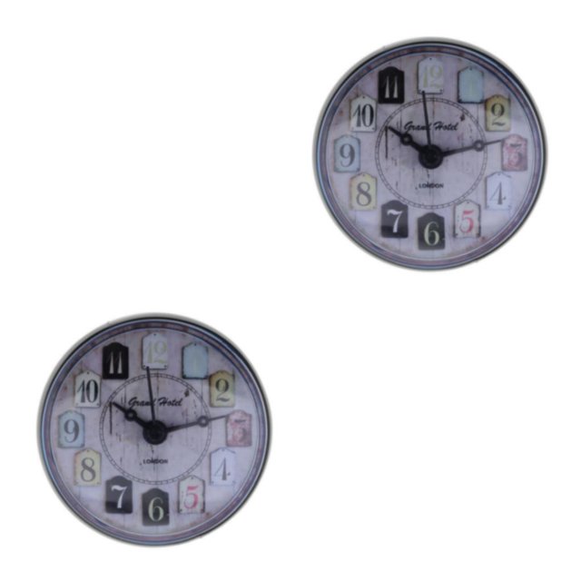 maskred Compact Wall Clock with Powerful Suction Cup Water Resistant for Bathroom Kitchen Black 75 x 35mm 2Set