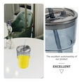 thumbnail image 6 of Grey Glass Iced Coffee Tumbler with Lid Straw for Drinking Use Flat Bottom Design 7.5oz, 6 of 6