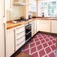 thumbnail image 6 of Ottomanson Non-Slip Area Rug for Living Room 3'3" x 5' Durable Low Profile Carpet, Hot Pink Trellis, 6 of 8