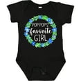 thumbnail image 3 of Inktastic Pop Pop's Favorite Girl Blue Flowers Wreath Girls Baby Bodysuit, 3 of 5