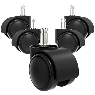 Kusmil Office Chair Caster Set of 5 Office Chair Casters Wheels, 2 inch, Black, 5 Count