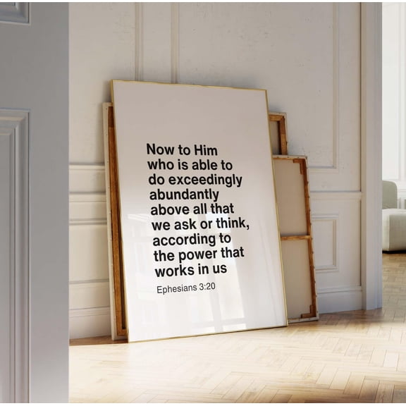Ephesians 3 20 God Is Able Scripture Wall Art, Unframed Paper Print Size 8x12