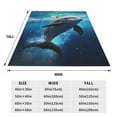 thumbnail image 3 of Honeii Ice Blue Ocean Cute Dolphin Print Fleece Blanket - Throw Blanket for Bed, Sofa, Couch, Camping, and Travel , Microplush Ultra Soft Warm Blanket-60"x50", 3 of 7