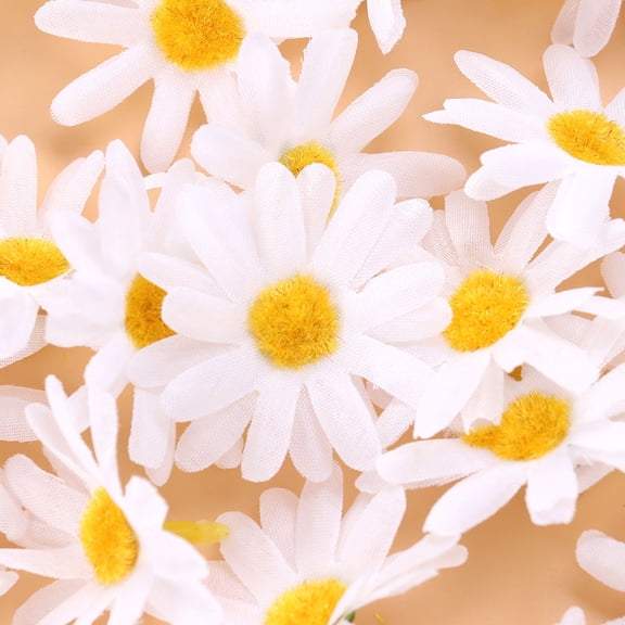 50 Pcs White Craft Flower Simulation Daisy Fake Flowers Heads