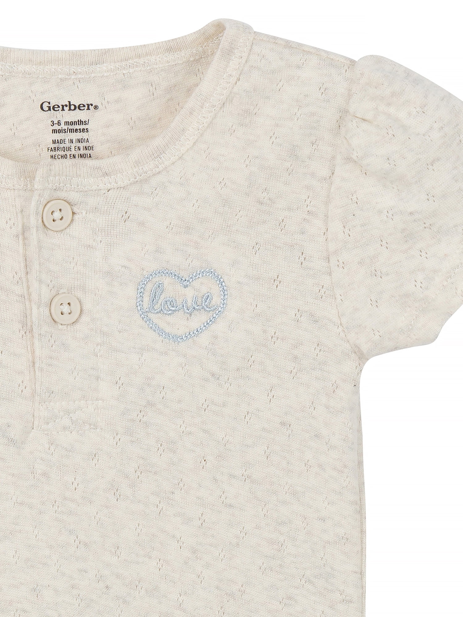 Gerber Gender Neutral Short Sleeve Variety Onesies, 3-Pack, Sizes Newborn - 6/9 Months